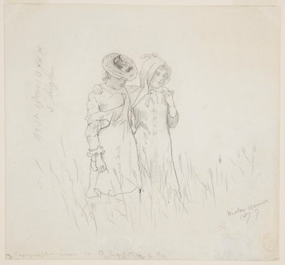 Two Girls in a Field by Winslow Homer