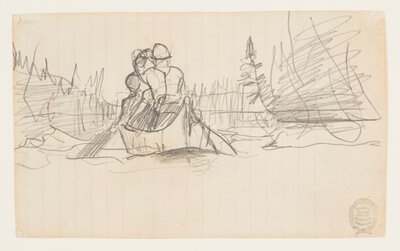 Two Men in a Canoe by Winslow Homer