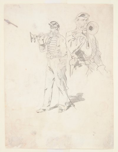 Two Studies of a Bugler by Winslow Homer