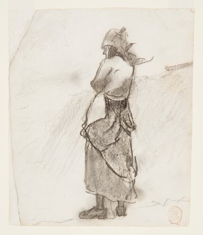 Woman Looking Out to Sea, Cullercoats, England by Winslow Homer