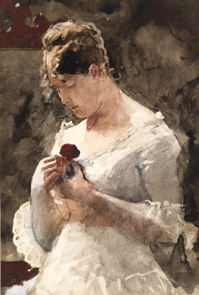 Woman with a Rose by Winslow Homer