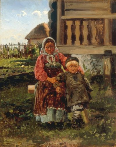 Village Children by Wladimir Jegorowitsch Makowski