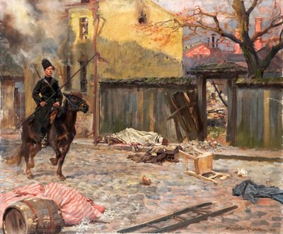 The Raid Pogrom, 1907 by Wojciech Kossak