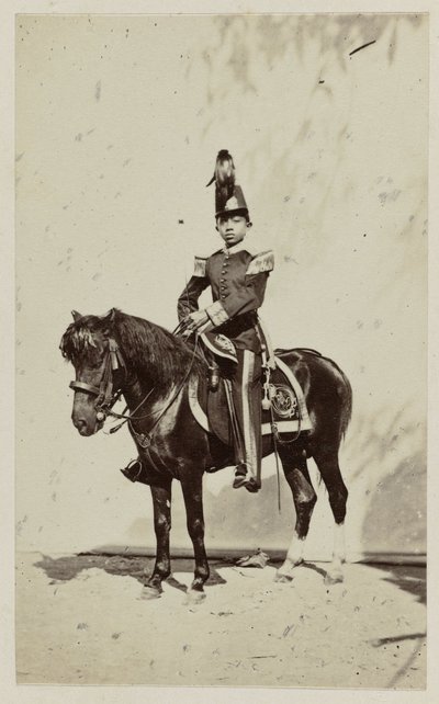 Young Indian Prince on Horseback by Woodbury and Page