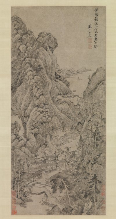 Travelers Among Streams and Mountains, probably 1670s by Wu Li