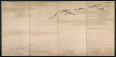 Geese, Reeds and Water by Yamamoto Baiitsu