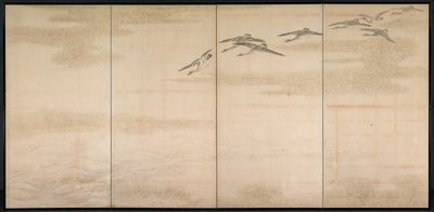 Geese, Reeds and Water by Yamamoto Baiitsu