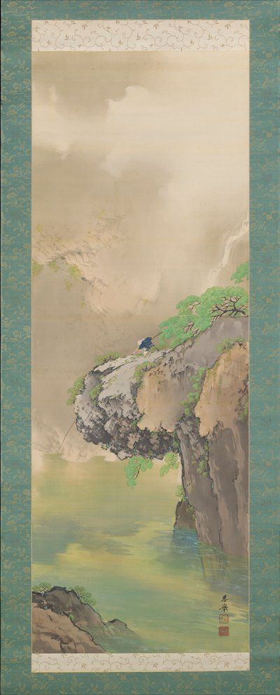 Fishing by a Mountain Stream by Yamamoto Shunkyo