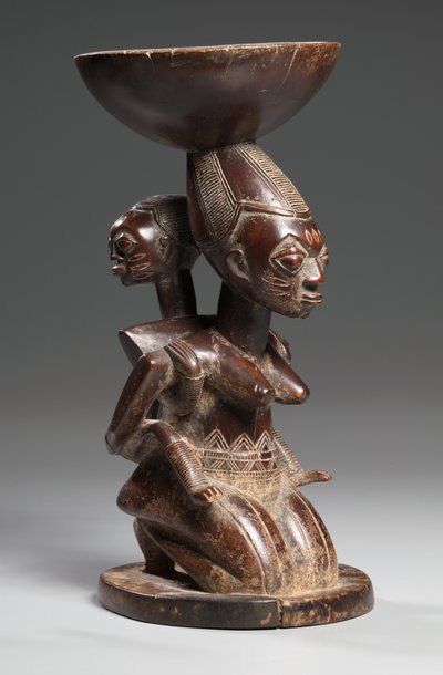 Mother-and-Child Caryatid Vessel by Yoruba Culture