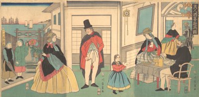 Foreigners Enjoying a Banquet by Yoshikazu