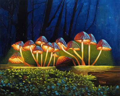 Nightlight Glowing Mushrooms, 2023 by Yue Zeng
