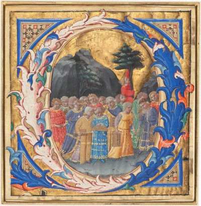 Initial Q with a Procession of Children by Zanobi Strozzi