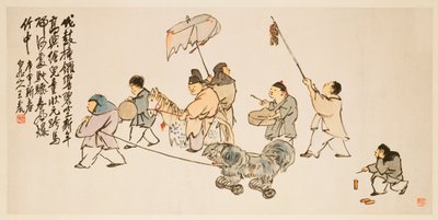 Children Playing at New Year by Zhen Wang