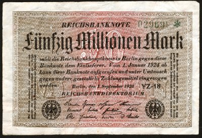 50 Million Mark Banknote, Germany by . .