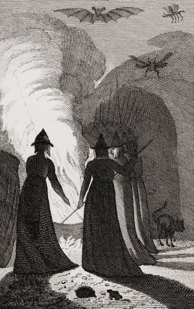 A Coven of Witches around a Cauldron by . .