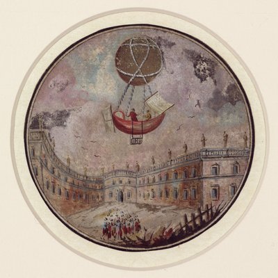 An Early Ballooning Disaster, c 1785 by Frederick (attr. to) Barnard