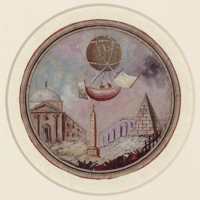 An Early Ballooning Disaster, c 1785 by Frederick (attr. to) Barnard