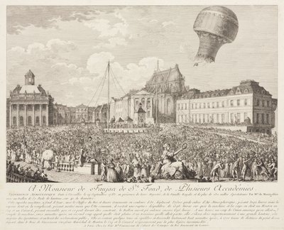 Ascent of a Montgolfier Balloon at Versailles by Frederick (attr. to) Barnard