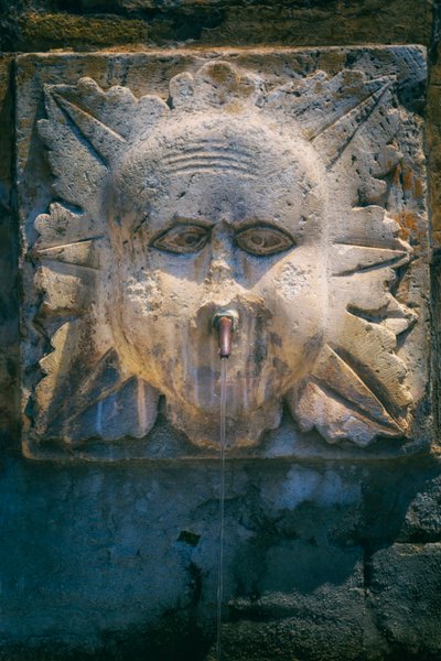 Assisi, Italy, A fountain by Ferdinand Georg Waldmuller