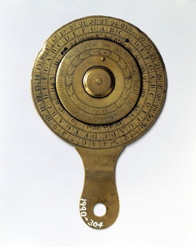 Perpetual calendar, English by Ferdinand Georg Waldmuller