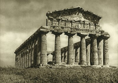 Ceres temple in Paestum, built in 500 BC by Ferdinand Georg Waldmuller