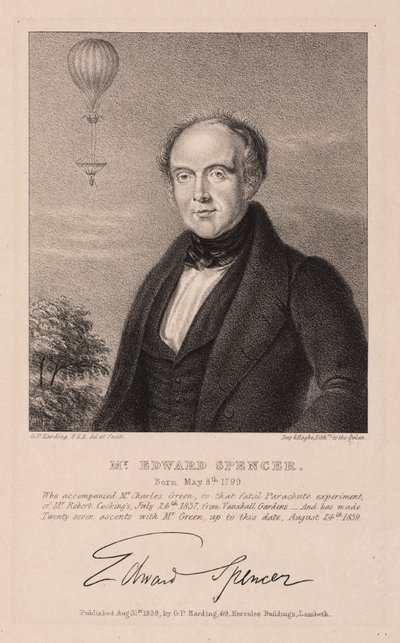 Edward Spencer, English solicitor and aeronaut by Frederick (attr. to) Barnard