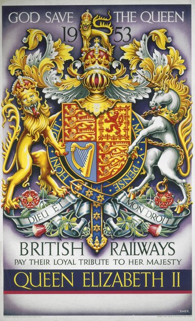 God Save the Queen, BR poster by Ferdinand Georg Waldmuller