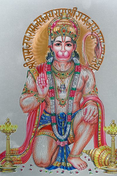 Hanuman, the monkey god in Hindu mythology. by . .