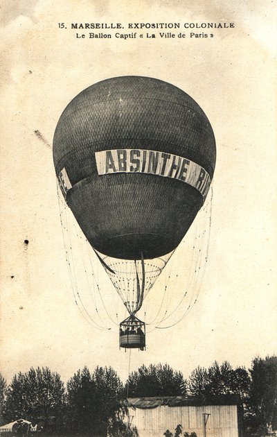 Hot air balloon advertising Absinthe Rivoire by Frederick (attr. to) Barnard