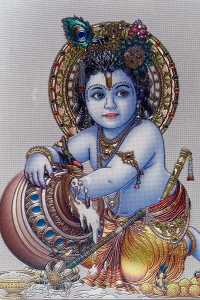 Infant Lord Krishna. Hindu god by . .