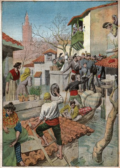 Floods in Sevilla by Ferdinand Georg Waldmuller