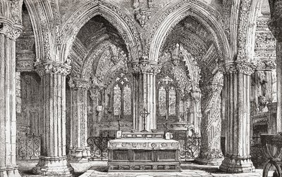 Interior of Rosslyn Chapel, Roslin, Midlothian, Scotland by . .