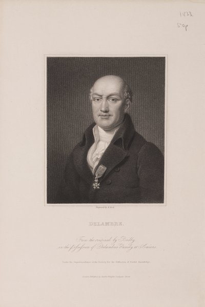 Jean Baptiste Joseph Delambre, French Astronomer, c 1810s by Frederick (attr. to) Barnard