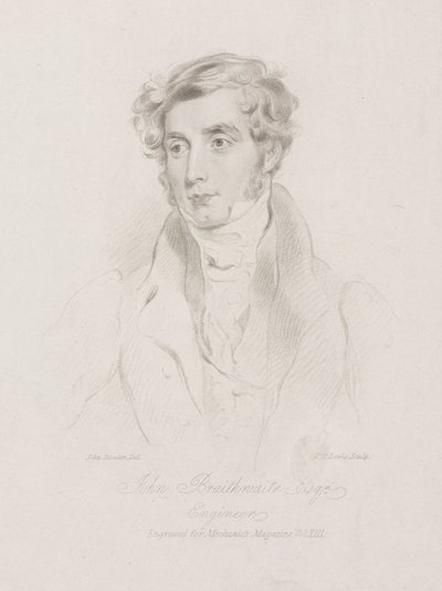 John Braithwaite, British Engineer, c 1830 by Frederick (attr. to) Barnard