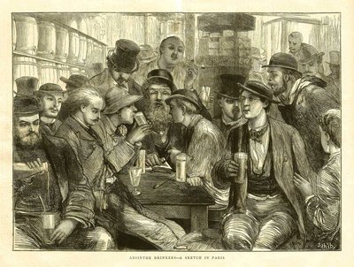 The Absinthe Drinkers, Paris 1872 by Frederick (attr. to) Barnard