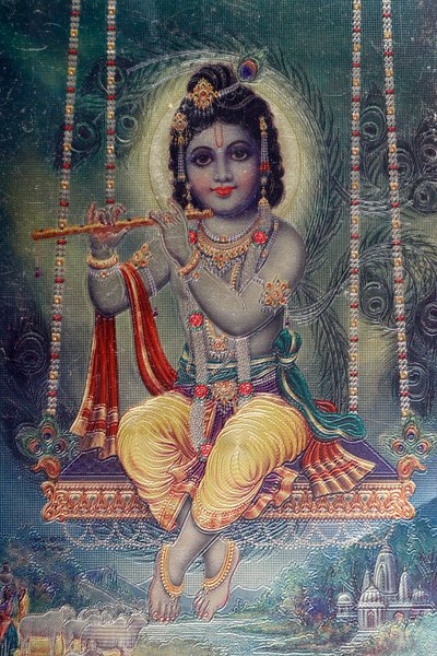 Lord Krishna with Flute. Hindu God by . .