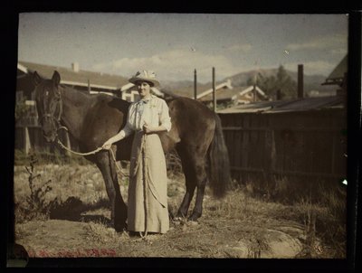 Madaline Bradbury and Chiketa, Santa Barbara, c. 1915 by Frederick (attr. to) Barnard