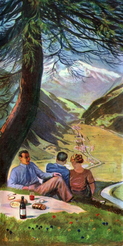 Picnic in Switzerland, circa 1930-1940 by . .