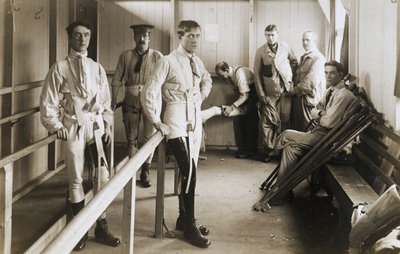 Soldiers wearing artificial legs, c 1915-1918 by Ferdinand Georg Waldmuller