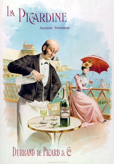 A Waiter Preparing a Glass of Absinthe by Frederick (attr. to) Barnard