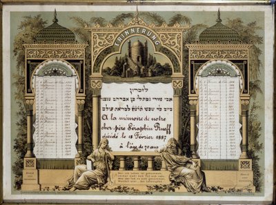 Yahrzeit Table by Hippolyte Lalaise Devéria