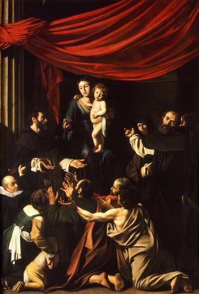 Madonna of the Rosary by Michelangelo Merisi da  Caravaggio