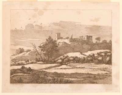 Landscape with a Castle by after Claude Lorrain