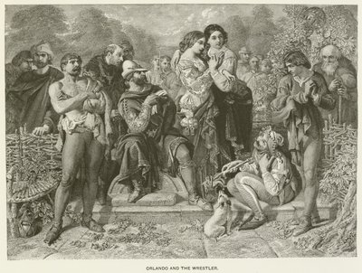 Orlando and the Wrestler by after Daniel Maclise