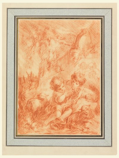 Two Children by after Francois Boucher