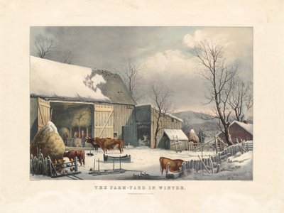 The Farm-Yard in Winter by after George Henry Durrie