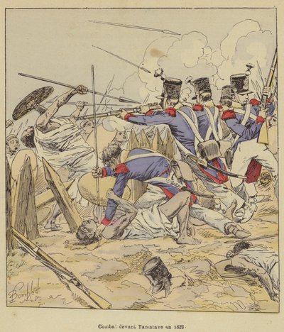 Battle Before Tamatave in 1829 by after Louis Charles Bombled