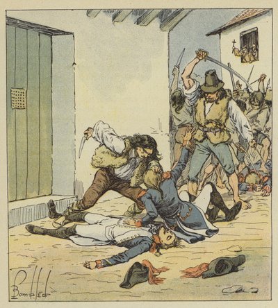 Massacre of the French in Verona by after Louis Charles Bombled