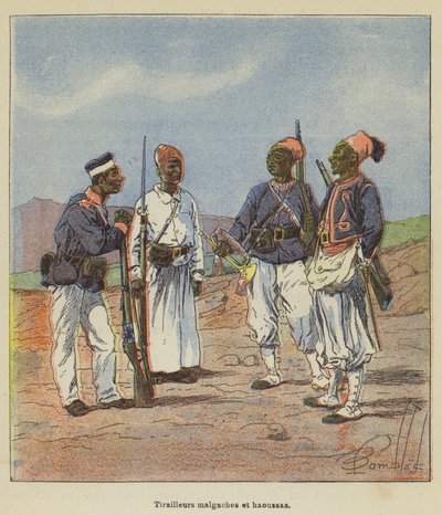 Malagasy and Hausa Riflemen by after Louis Charles Bombled