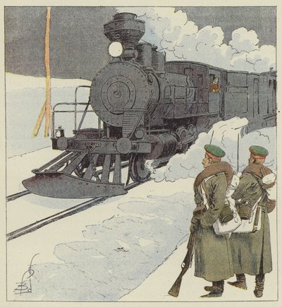 Military Train on the Trans-Siberian Railway by after Louis Charles Bombled